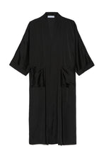 Load image into Gallery viewer, Black Silk Satin Kimono