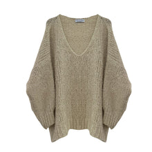 Load image into Gallery viewer, Soft Slouched V-Neck Teddy Jumper