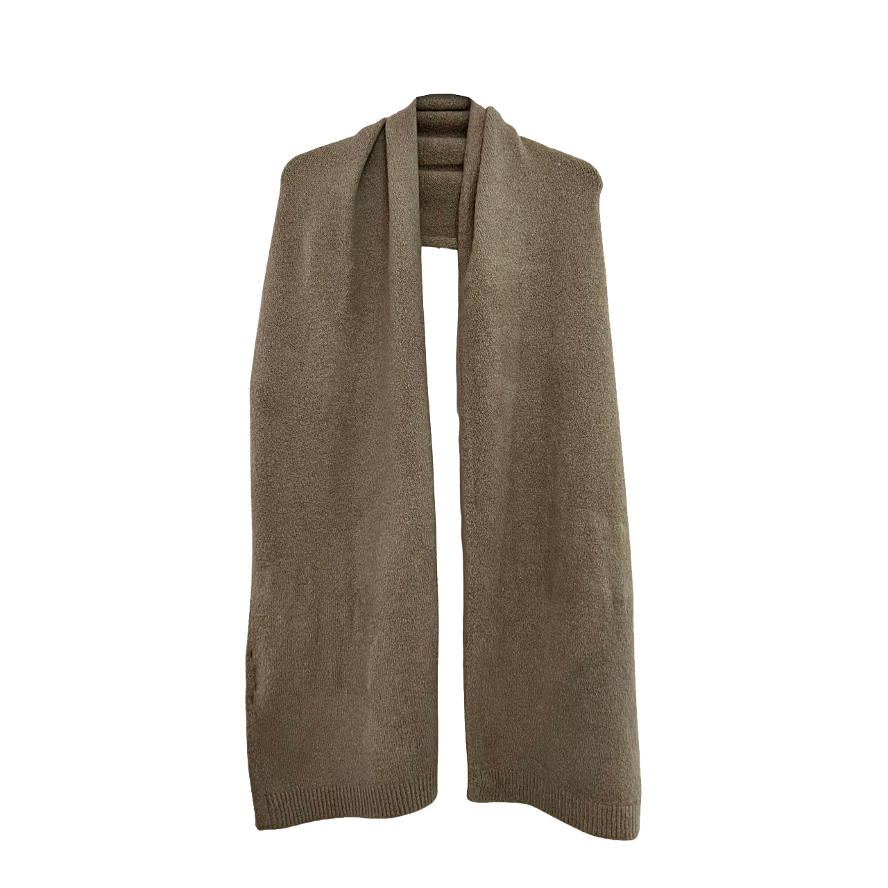 Tan Cardigan & Wrap Scarf