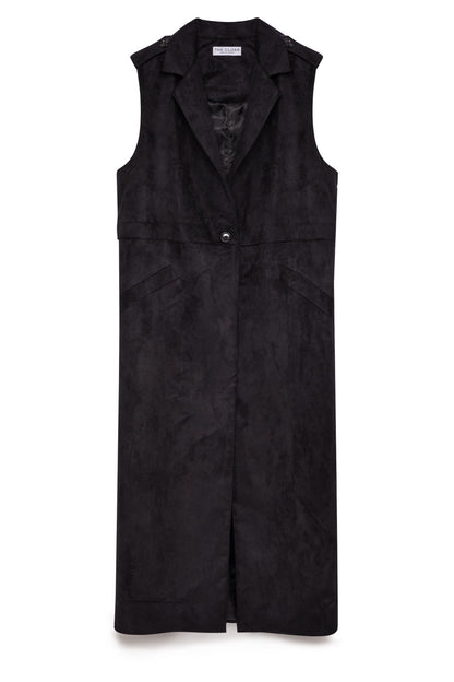 Longline Suedette Waistcoat