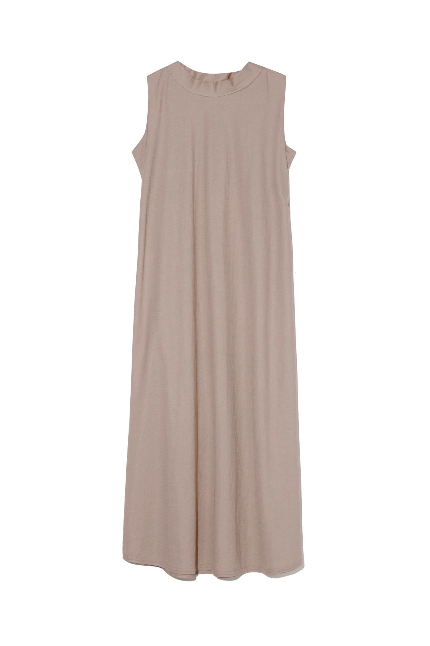 Nude High Collar Slip Dress