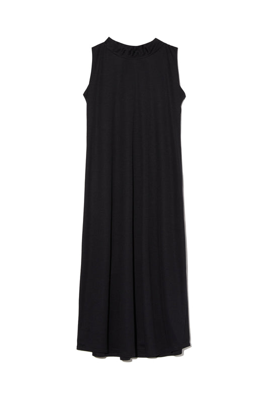 Black High Collar Slip Dress
