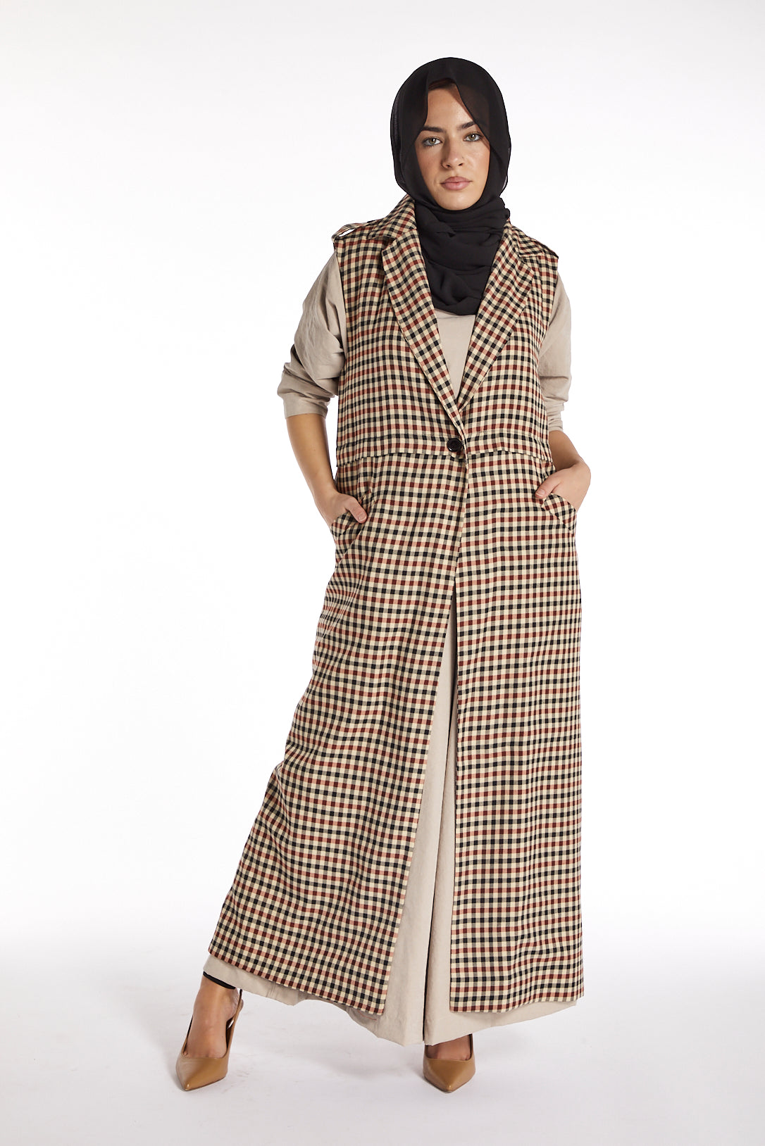 Longline Check Waistcoat