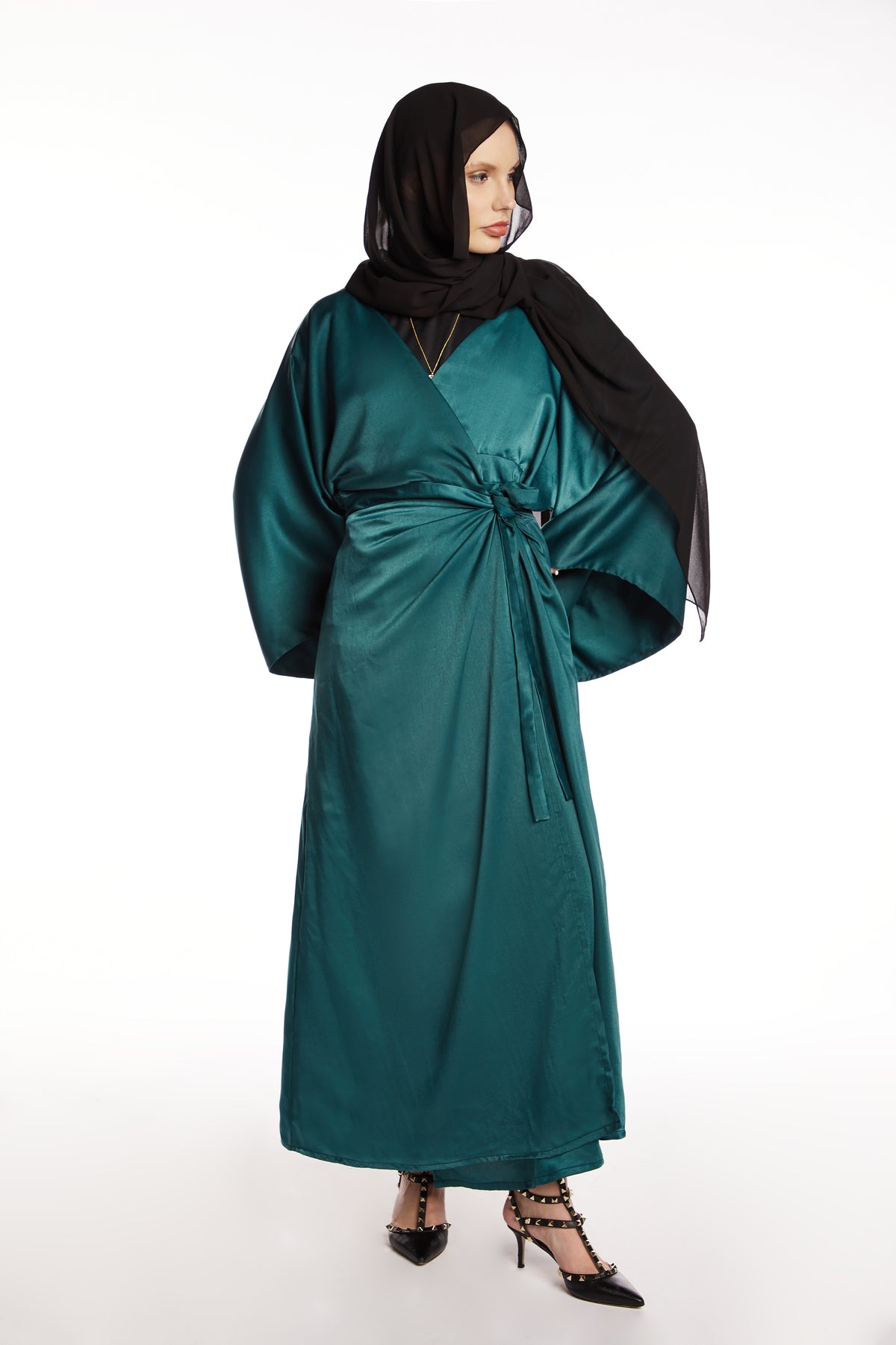 Forest Green Wrap Dress