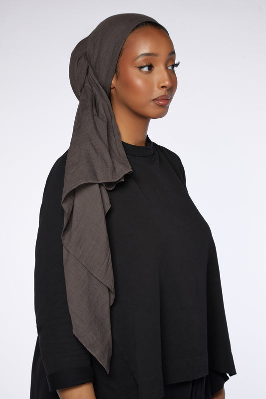 Charcoal Grey Cotton Hijab