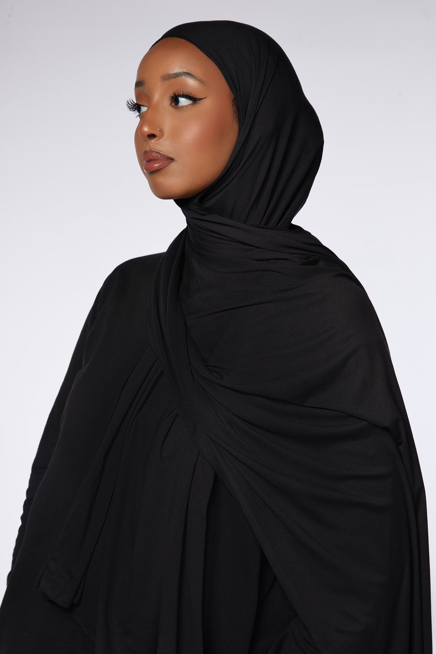 Black Fine Jersey Hijabs