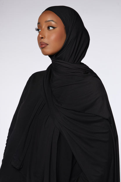 Black Fine Jersey Hijabs
