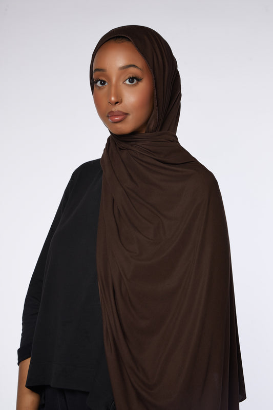 Brown Fine Jersey Hijab