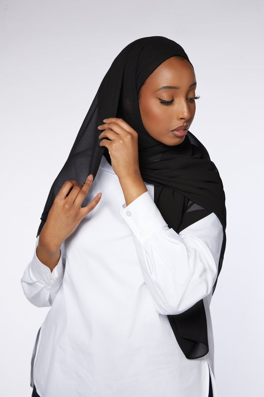 Black Chiffon Hijab