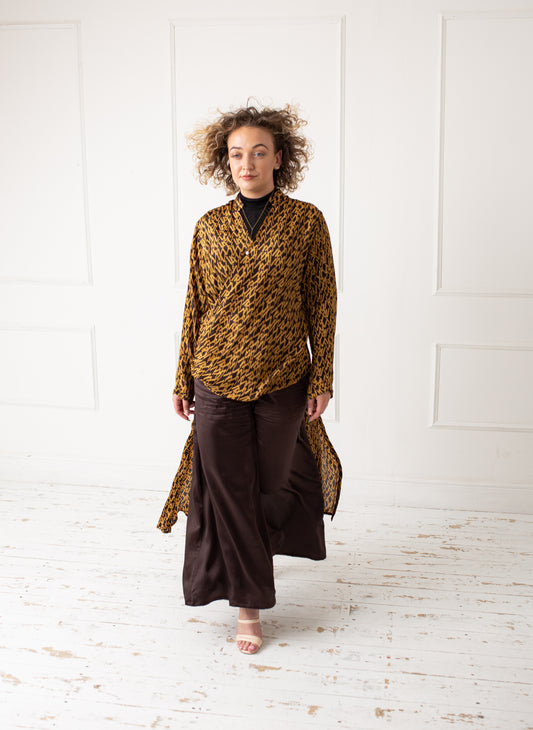 High-Low Wrap Shirt