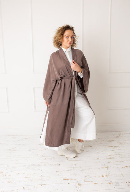 Taupe Cupro Kimono