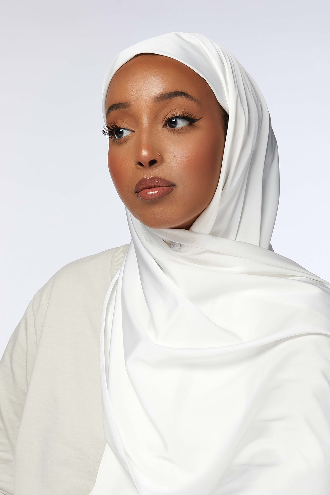 White Plain Silky Hijab