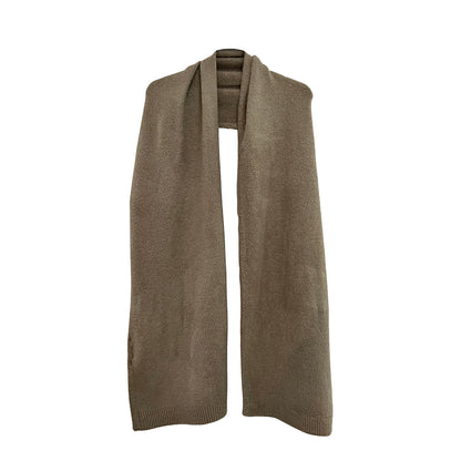 Tan Cardigan & Wrap Scarf