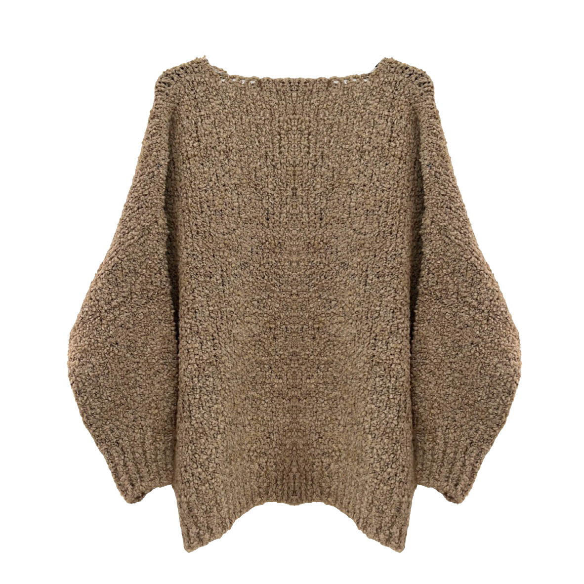 Soft Slouched V-Neck Teddy Jumper