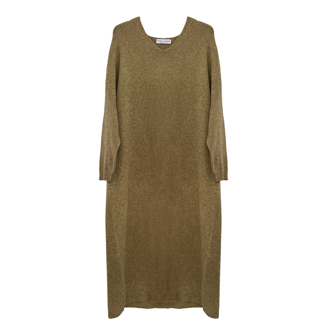 Camel Soft Knitted Midi Jumper Dress